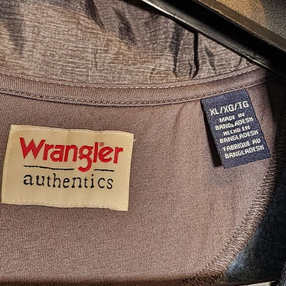 Wrangler Authentics Men's Long Sleeve Blue Fleece Sz XL Quarter-Zip Pre Owned - Picture 3 of 9